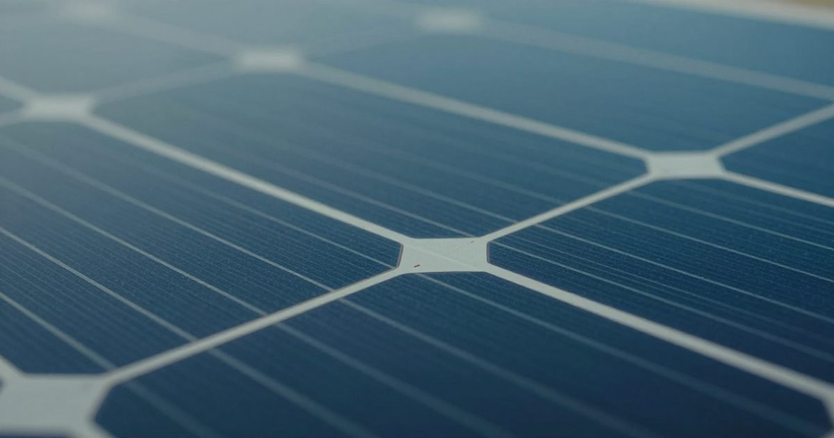Primer plano de las células de un panel solar monocristalino